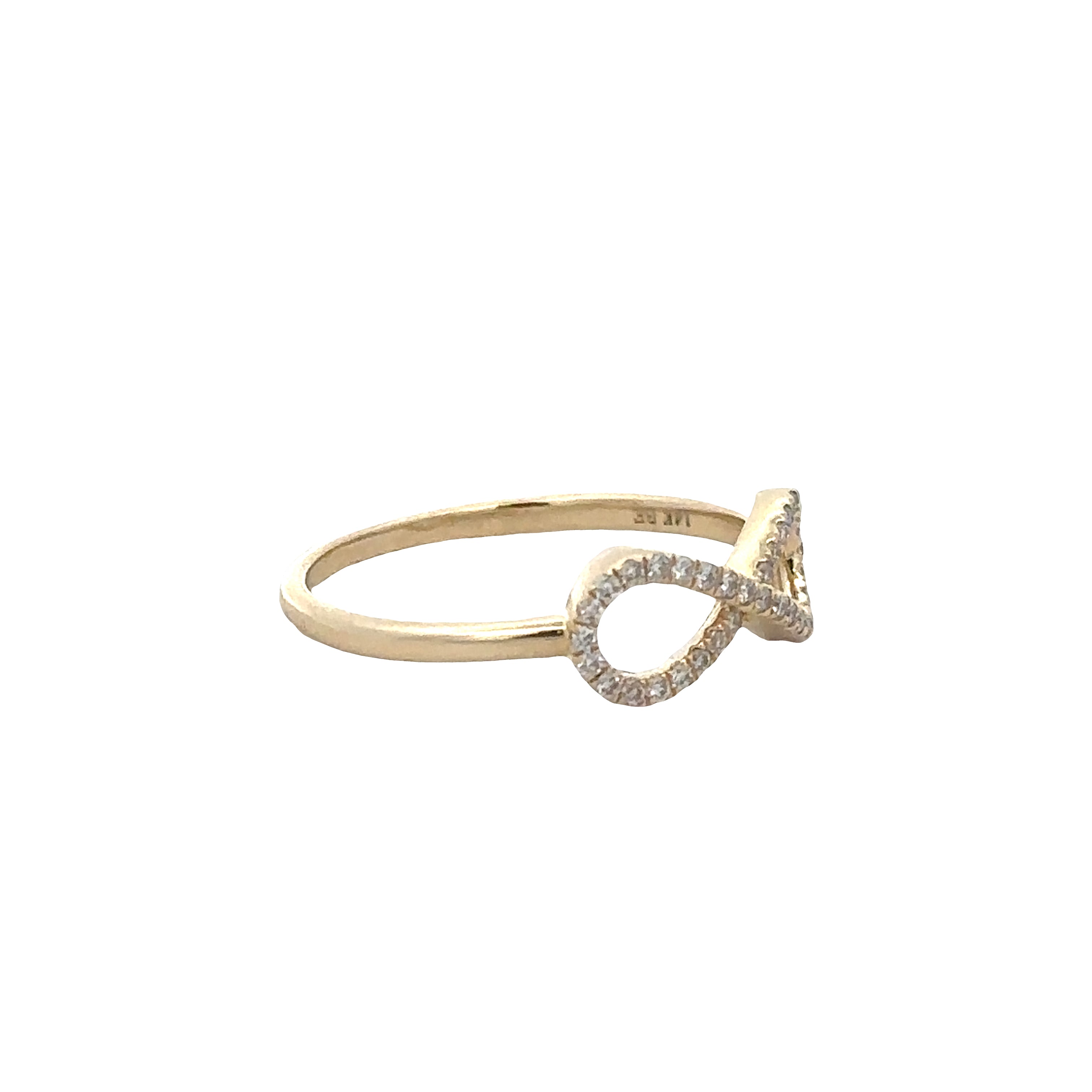 14k Yellow Gold Diamond Infinity Ring – Size 6.5