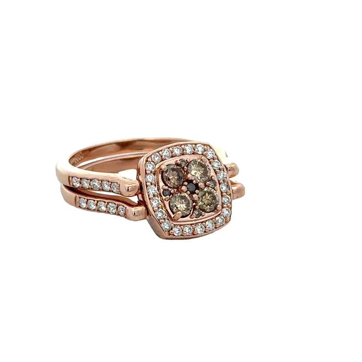 Designer Diamond Flip Ring in Rose Gold