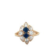 Sapphire and Diamond Ring in 18k Yellow Gold