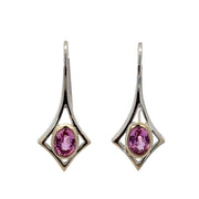 Pink Sapphire Earrings in White Gold