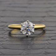 Tiffany & Co. .92 ct. Round Brilliant Cut Diamond Engagement Ring in Yellow Gold