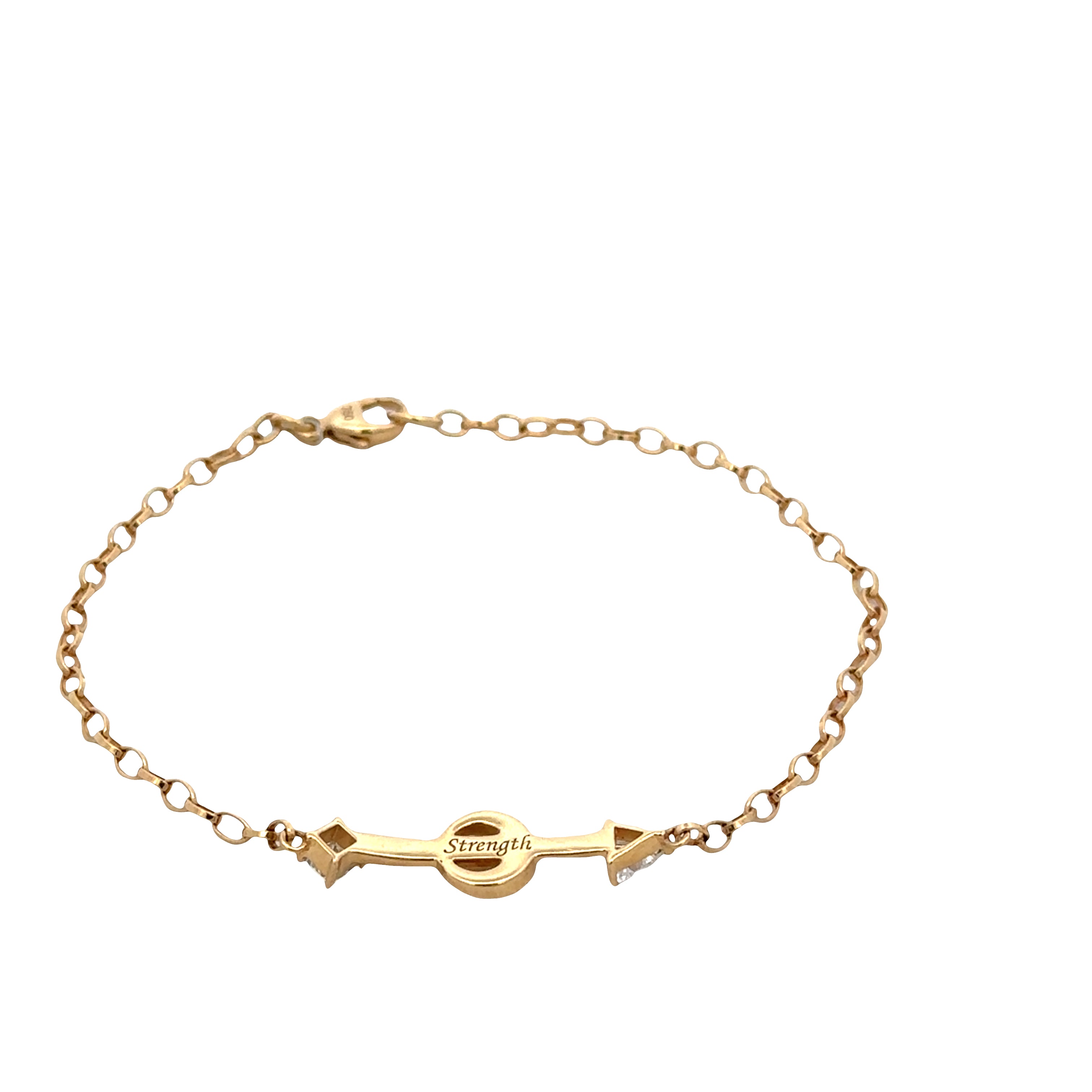 Estate Monica Rich Kosann 18k Yellow Gold “Strength” Arrow Bracelet with 0.37 CTW Diamonds