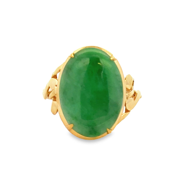 Vintage Jadeite Ring in Yellow Gold