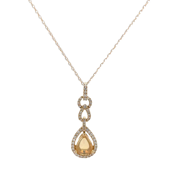 Opal and Diamond Pendant in Yellow Gold