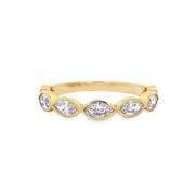 Marquise Diamond Bezel Band in Yellow Gold