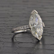 Antique Art Deco 4.09 ct. Marquise Cut Diamond Engagement Ring in Platinum