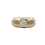 Gents .83 ct. Round Brilliant Cut Diamond Ring in Yellow Gold