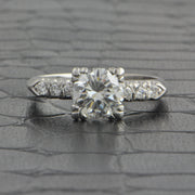 Vintage 1950s 1.43 ct. Transitional Cut Diamond Engagement Ring in Platinum