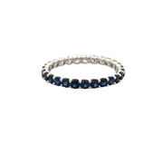 Sapphire and Diamond Eternity Band in White Gold