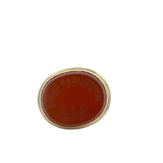 Antique Art Nouveau Carnelian Fob in 18k Gold