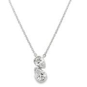 Pear Shape Diamond Necklace in White Gold