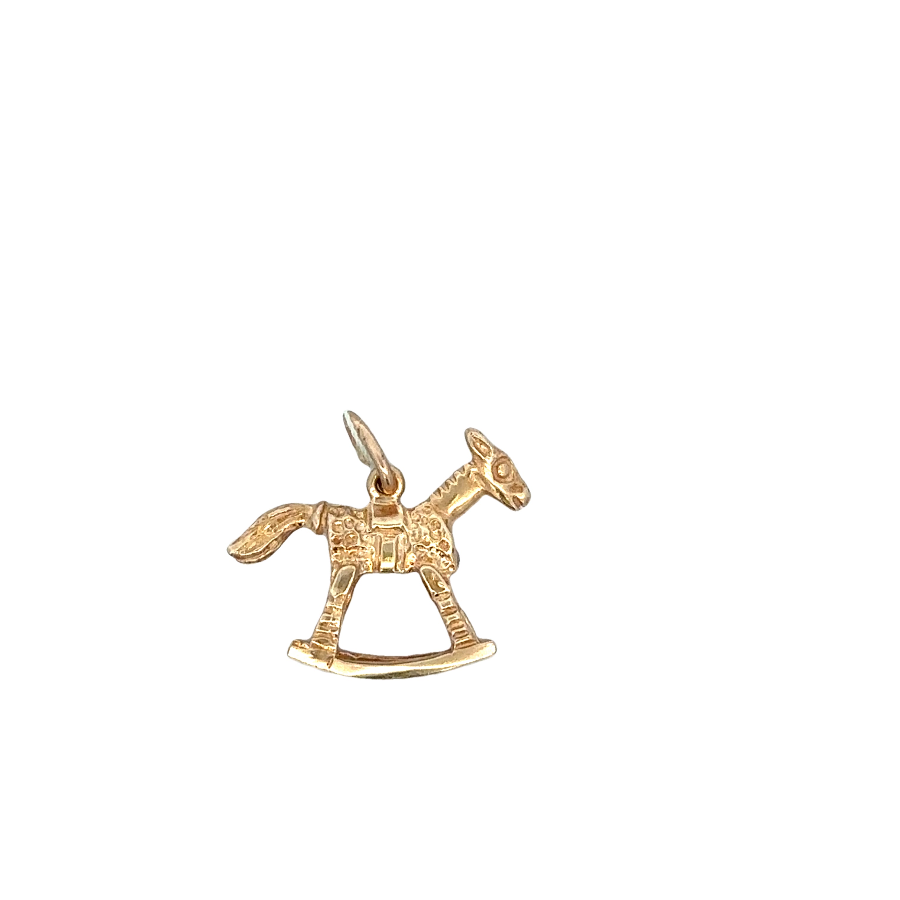 Vintage Rocking Horse Charm in Yellow Gold