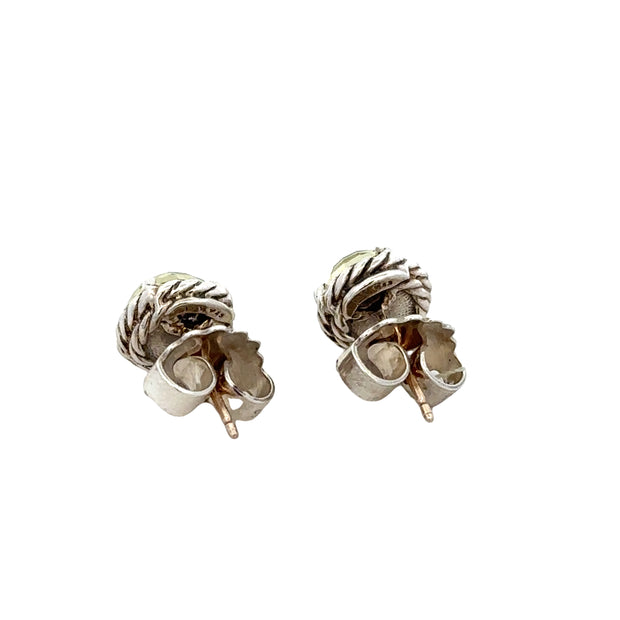 David Yurman Faceted Peridot Studs in Sterling Silver.