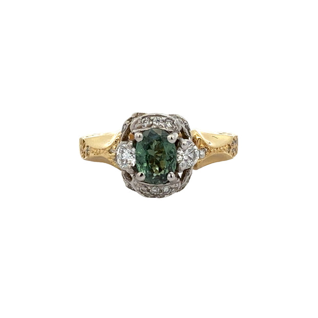 Alexandrite and Diamond Ring in 18k Gold