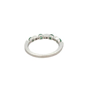 Emerald and Diamond Band in White Gold