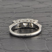 Vintage 1950s Three Stone Diamond Band in Platinum