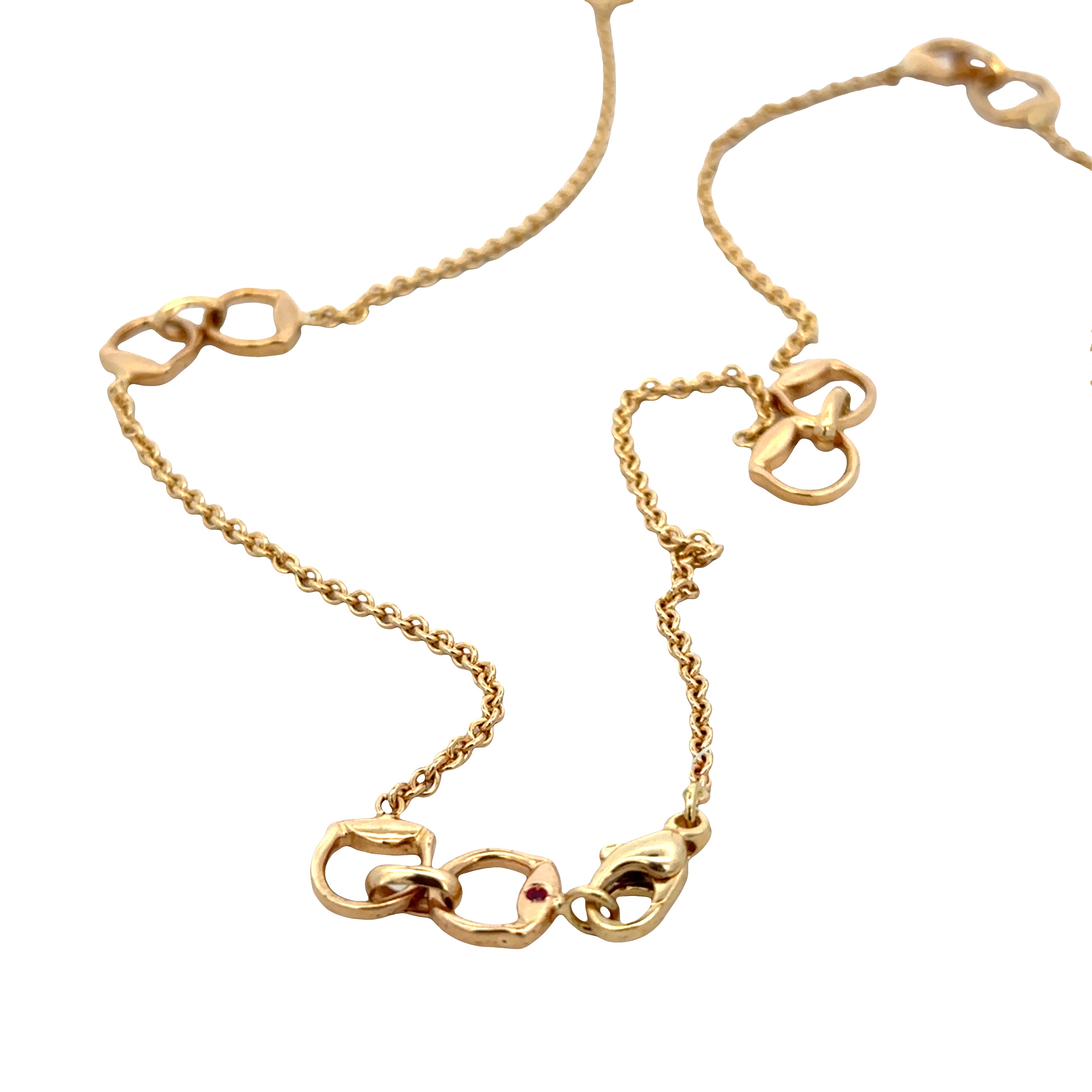 Vintage Roberto Coin 18k Yellow Gold Horsebit Necklace – 30" Long, Circa 1990–1995