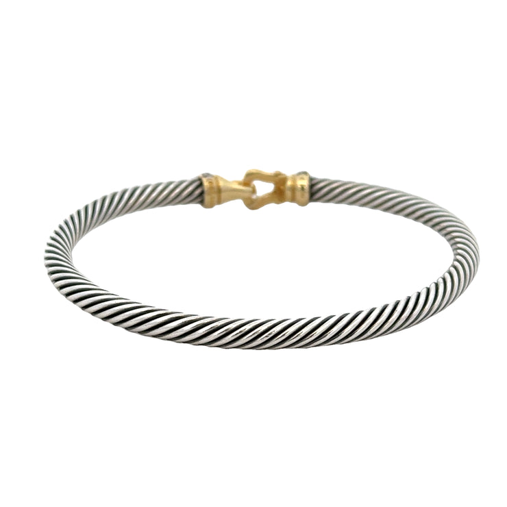 Pre-owned David Yurman Diamond Buckle Classic Cable Bracelet