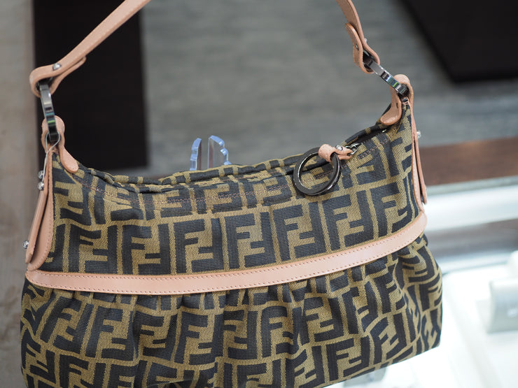 Fendi Chef Zucca Hobo Bag with Dusty Rose Accents Perry s Jewelry