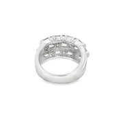 Triple Row Baguette and Round Cut Diamond Band