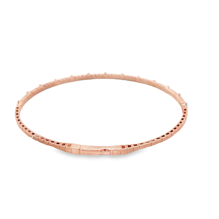 Diamond Accented Flexible Bangle in Rose Gold