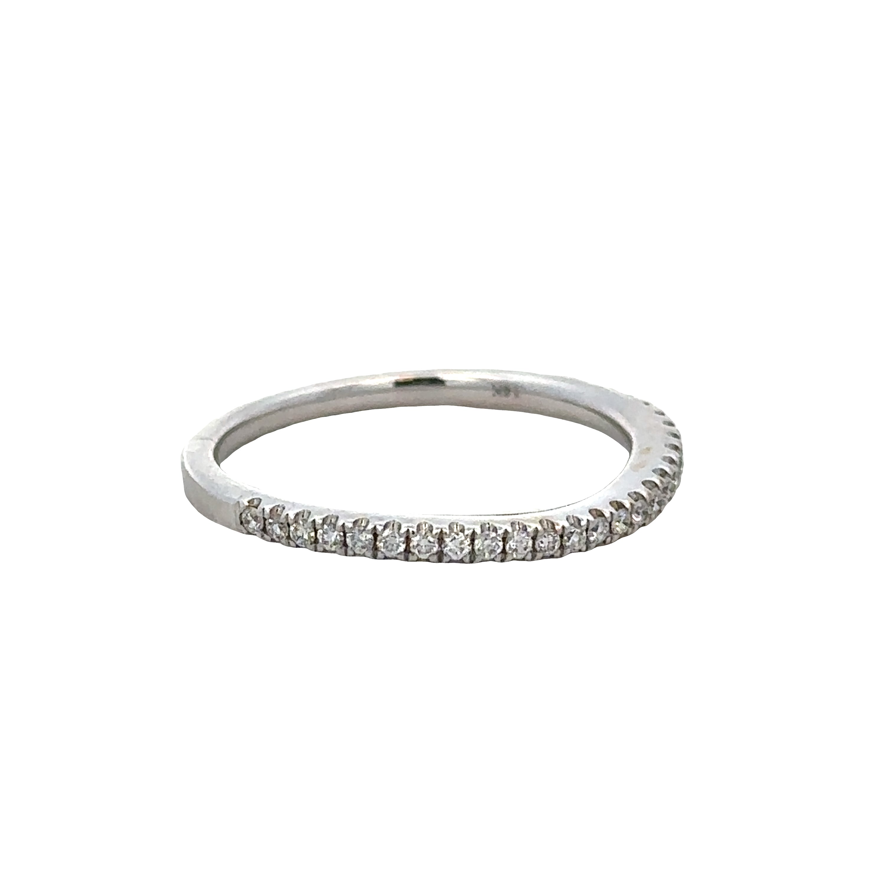 14k White Gold 0.16 CTW Diamond Contoured Band