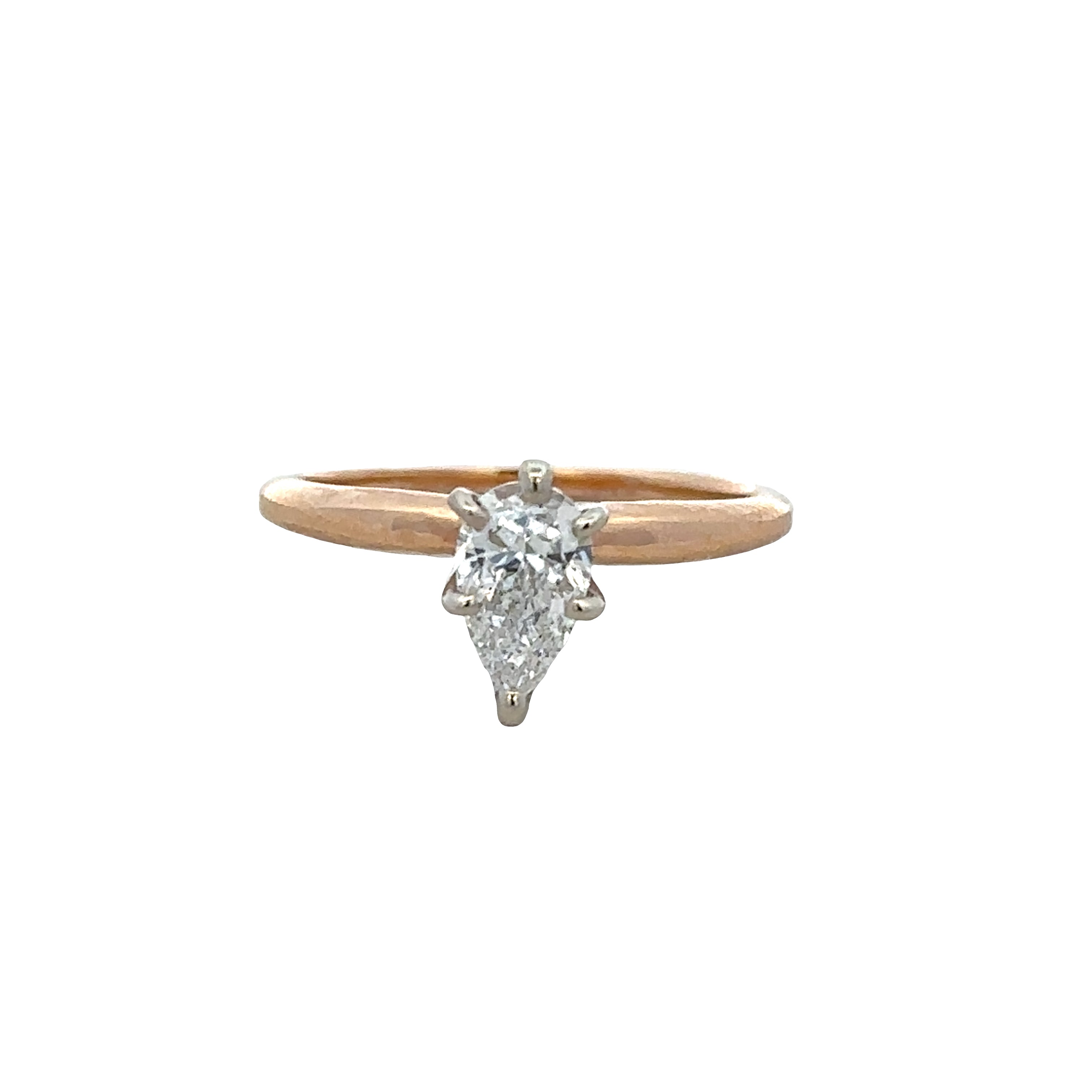 14k Yellow Gold 0.50ct Pear-Shaped Diamond Solitaire Engagement Ring – Size 5