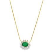 Emerald and Diamond Necklace in Yellow Gold