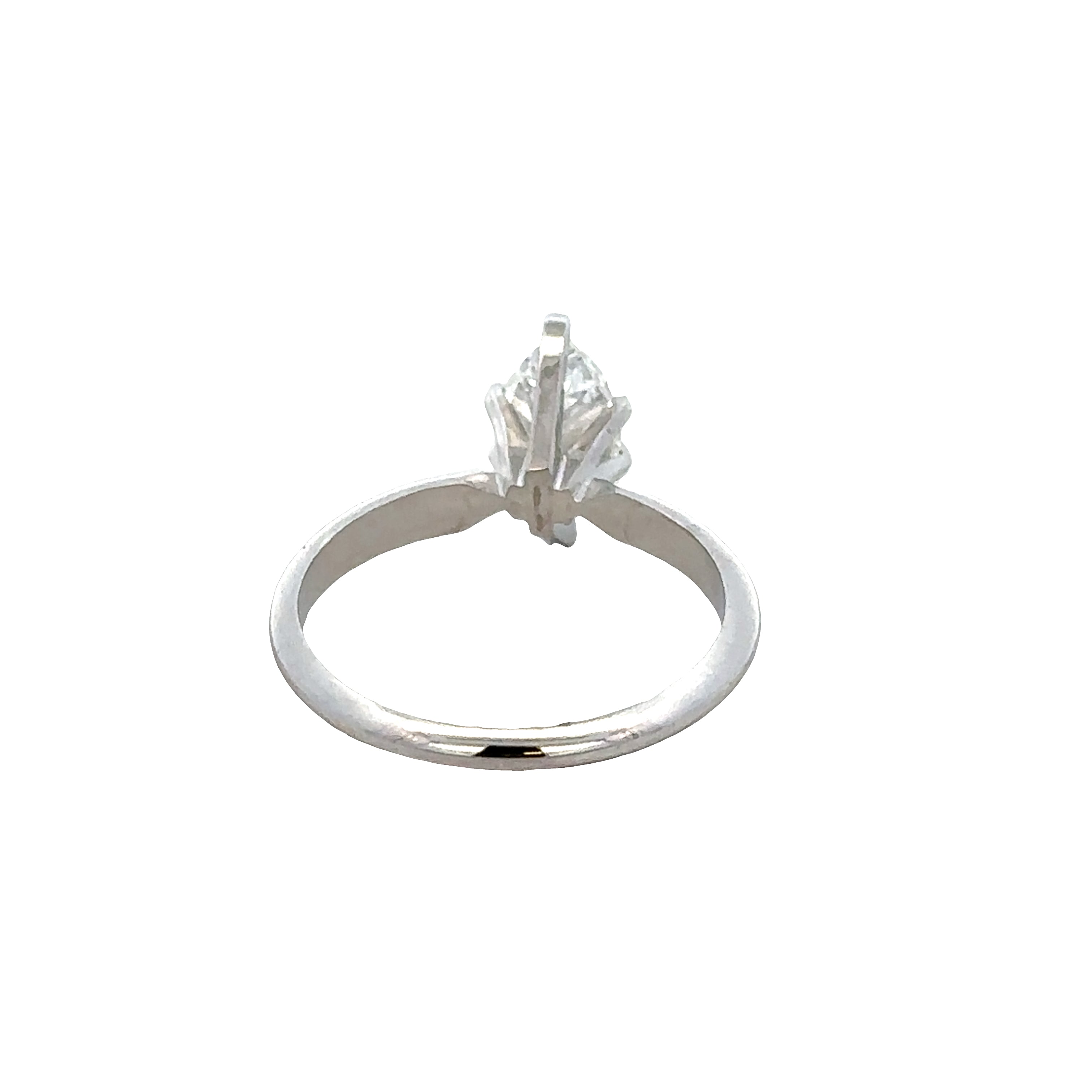 14k White Gold Marquise Diamond Engagement Ring – Size 6.25