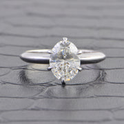 GIA 1.51 ct. Oval Cut Diamond Engagement Ring in 18k White Gold