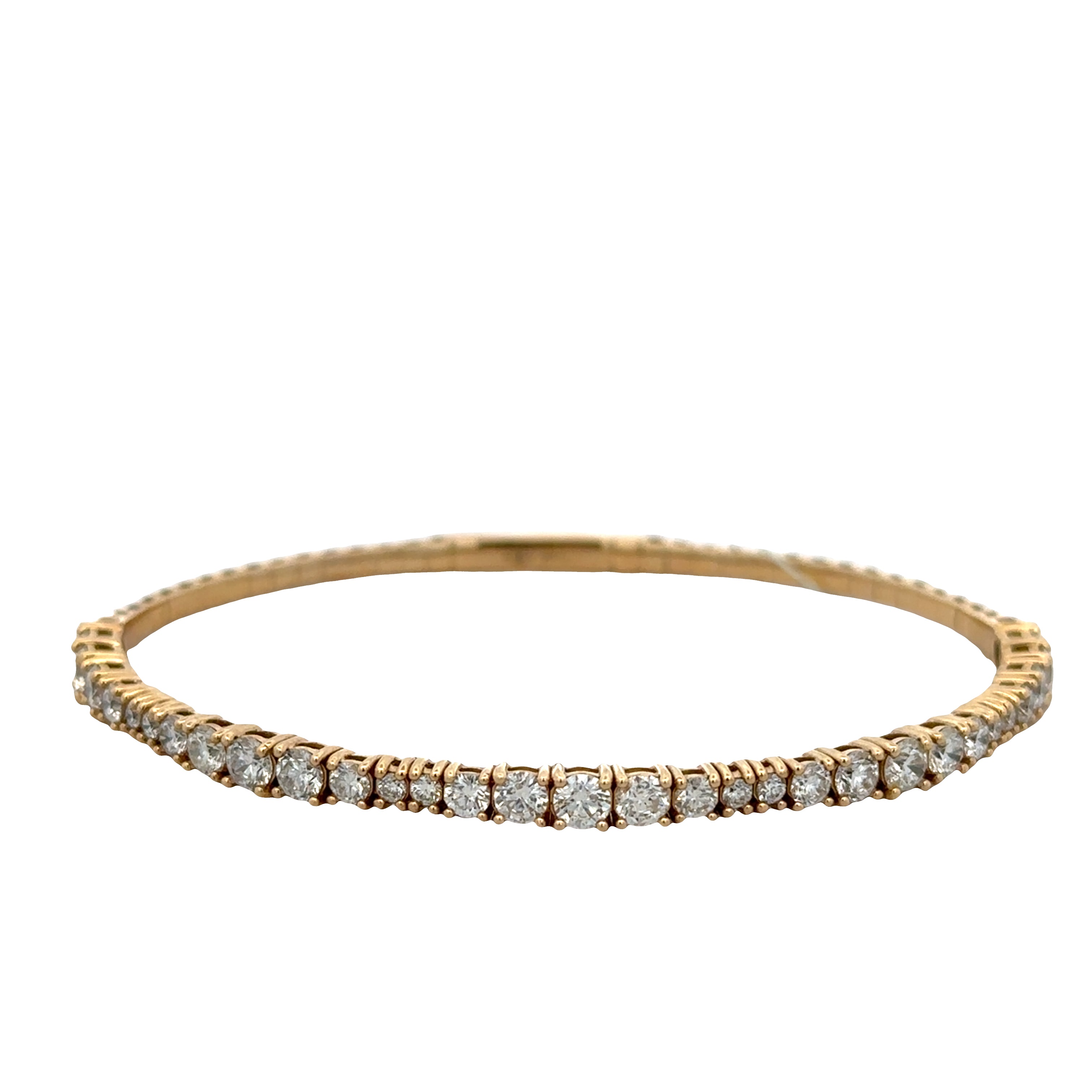 14k Yellow Gold 2.75 Carat Diamond Flexible Bangle Bracelet
