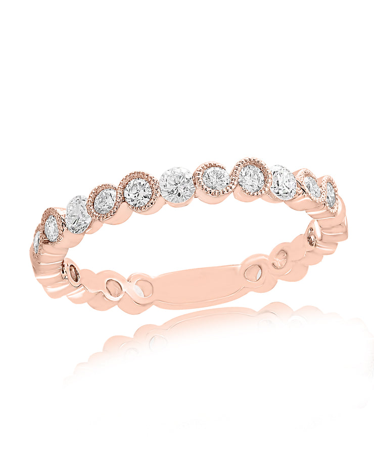 Diamond Band in 18k Rose Gold