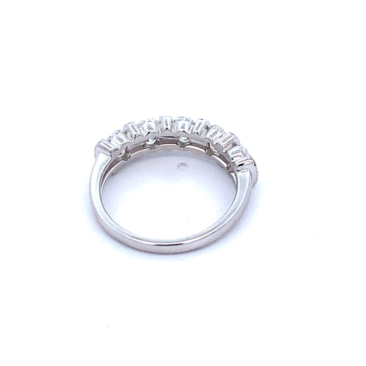 Oval Diamond Band in White Gold