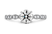 Hearts On Fire Lorelei 1.02 H-VS2 Round Brilliant Cut Diamond Engagement Ring