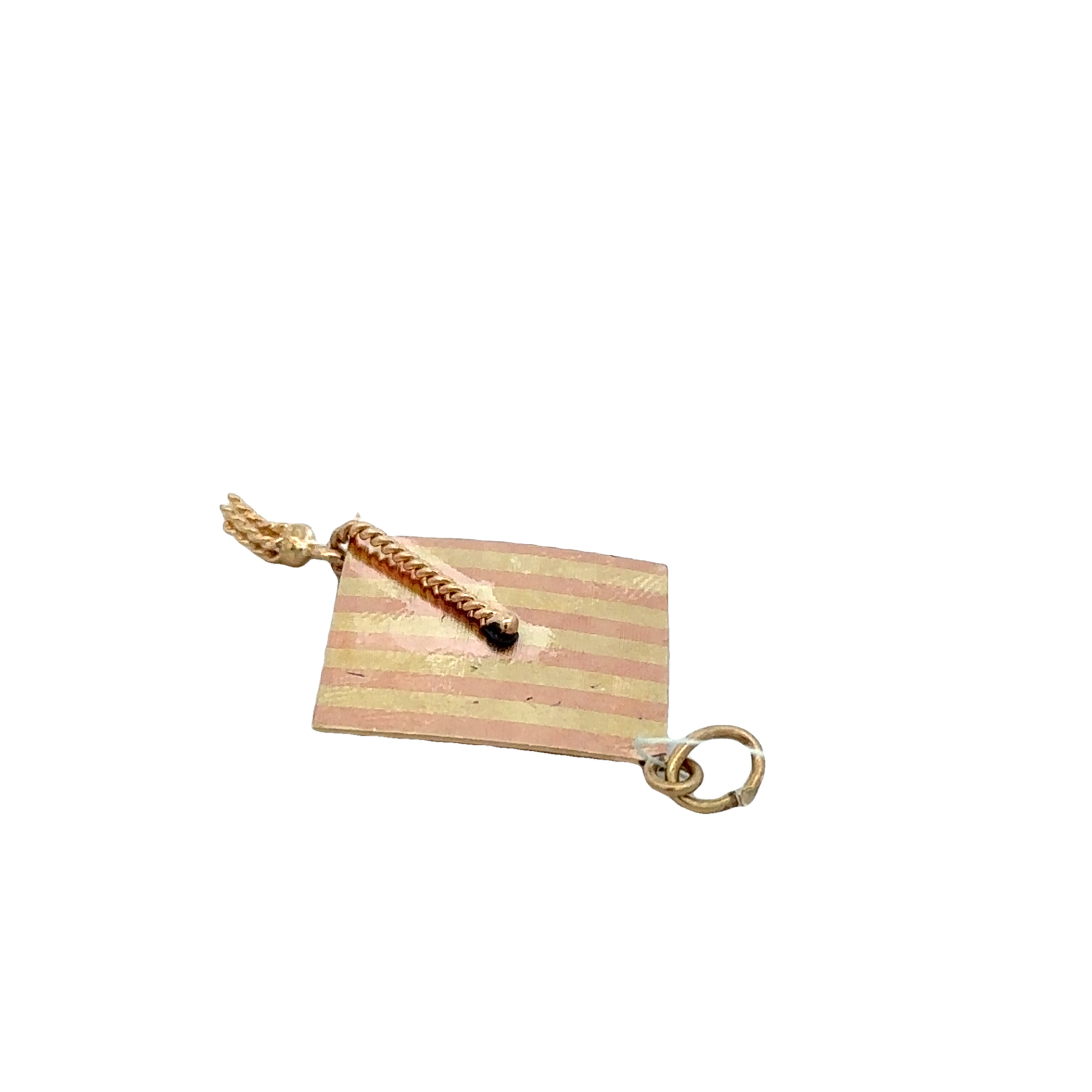 Vintage Two Tone Rose and Yellow Gold Graduation Cap Charm