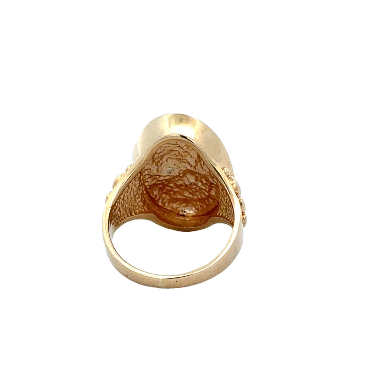 Diamond Accented Cameo Ring in Yellow Gold