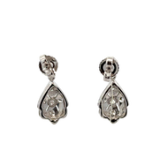 Vintage Diamond Drop Earrings in White Gold