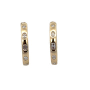 Multi-Shape Flush Set Diamond Earrings in Yellow Gold