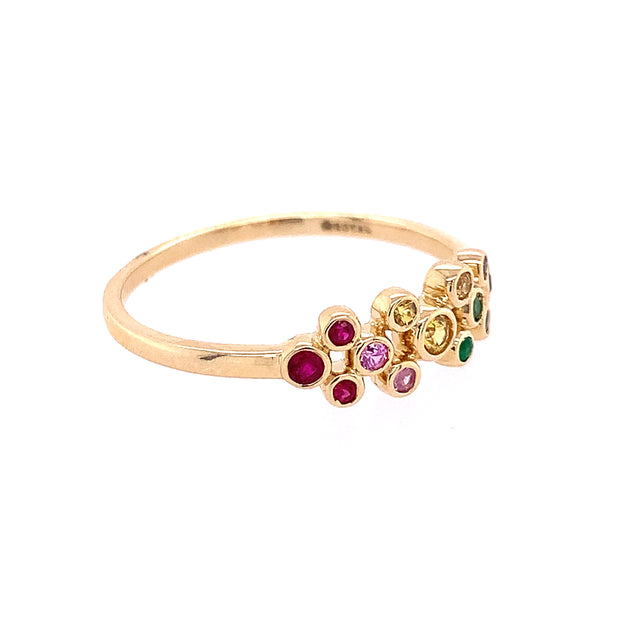 Multicolored Sapphire Ring in Yellow Gold