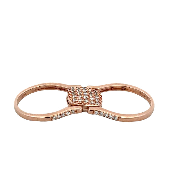 Designer Diamond Flip Ring in Rose Gold