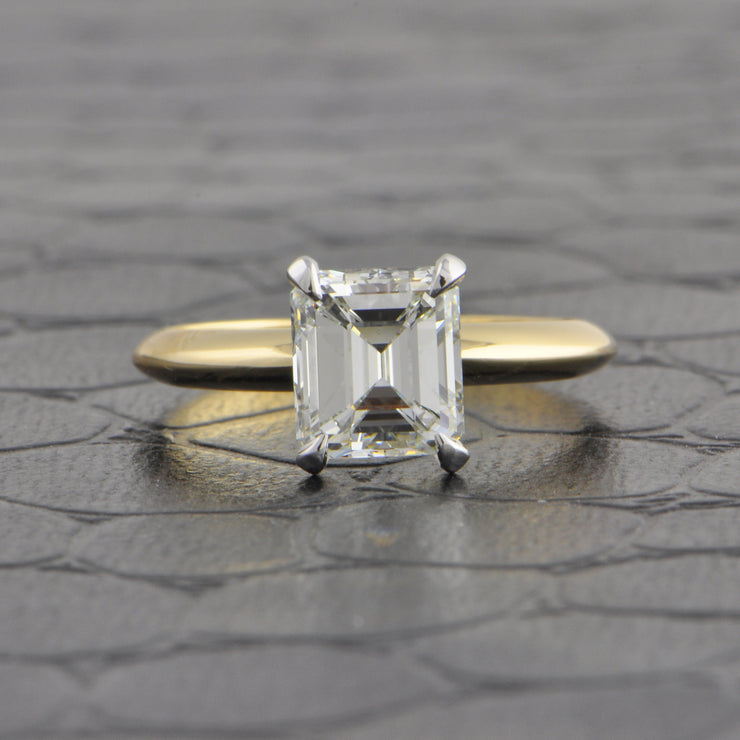 GIA 1.67 ct. H-VS1 Emerald Cut Diamond Engagement Ring