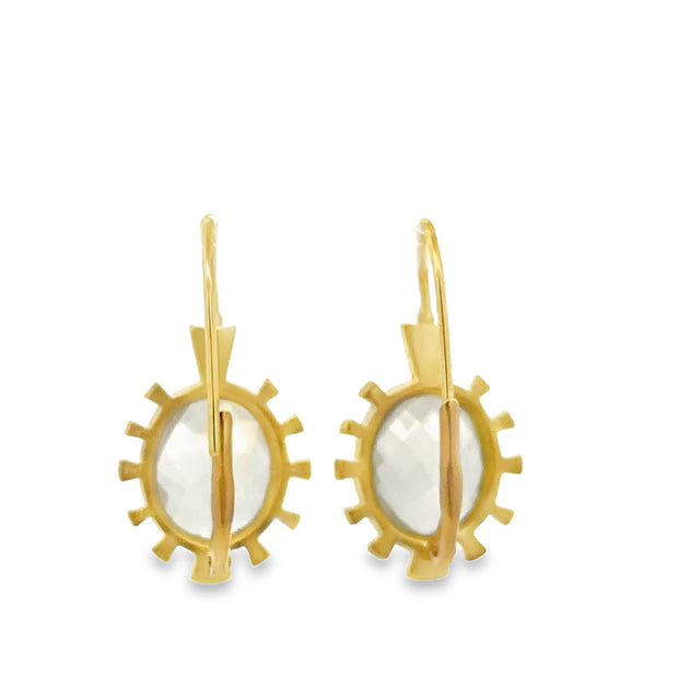 Orthoclase Drop Earrings in 18k Yellow Gold