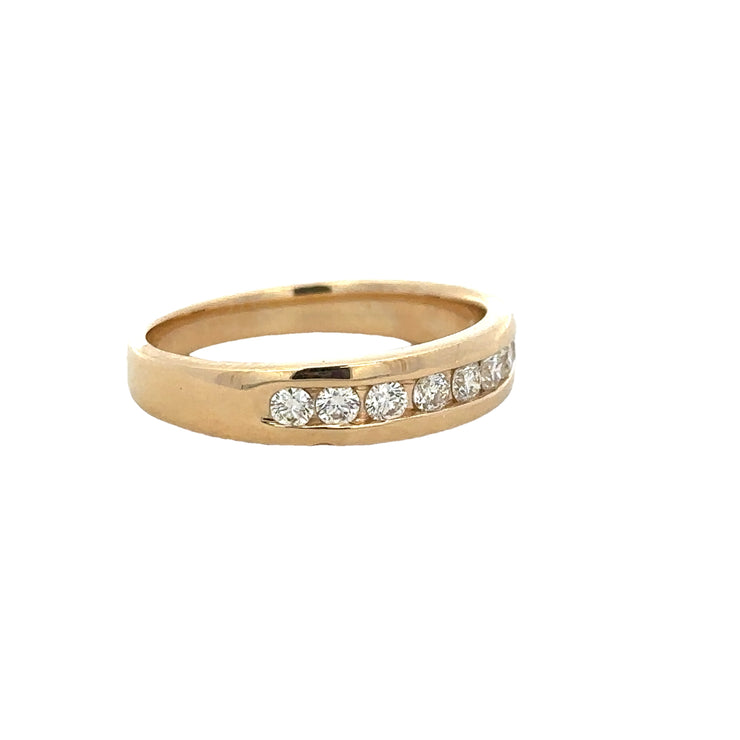 Channel Set Diamond Band in Yellow Gold