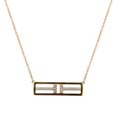 Estate Tiffany & Co. Diamond Accented Bar Necklace in 18k Gold