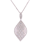 2.79 CTW Gliterring Marquise Shaped Diamond Pendant in White Gold