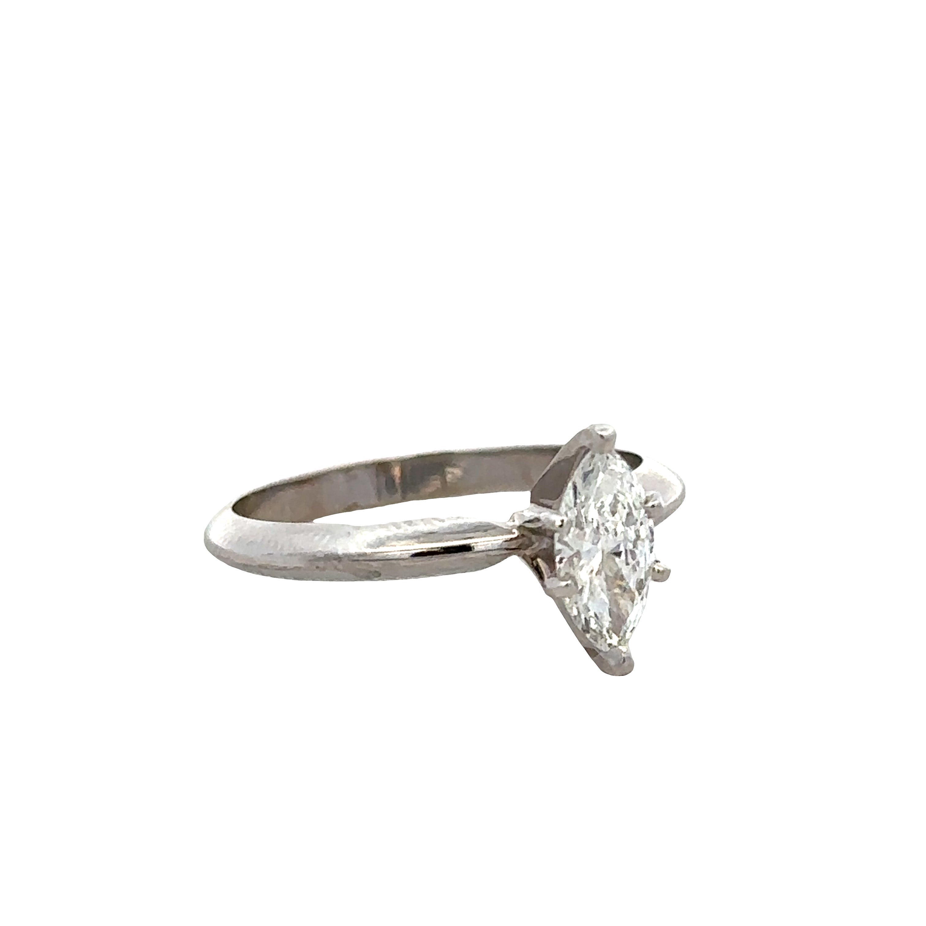 14k White Gold Marquise Diamond Engagement Ring – Size 6.5