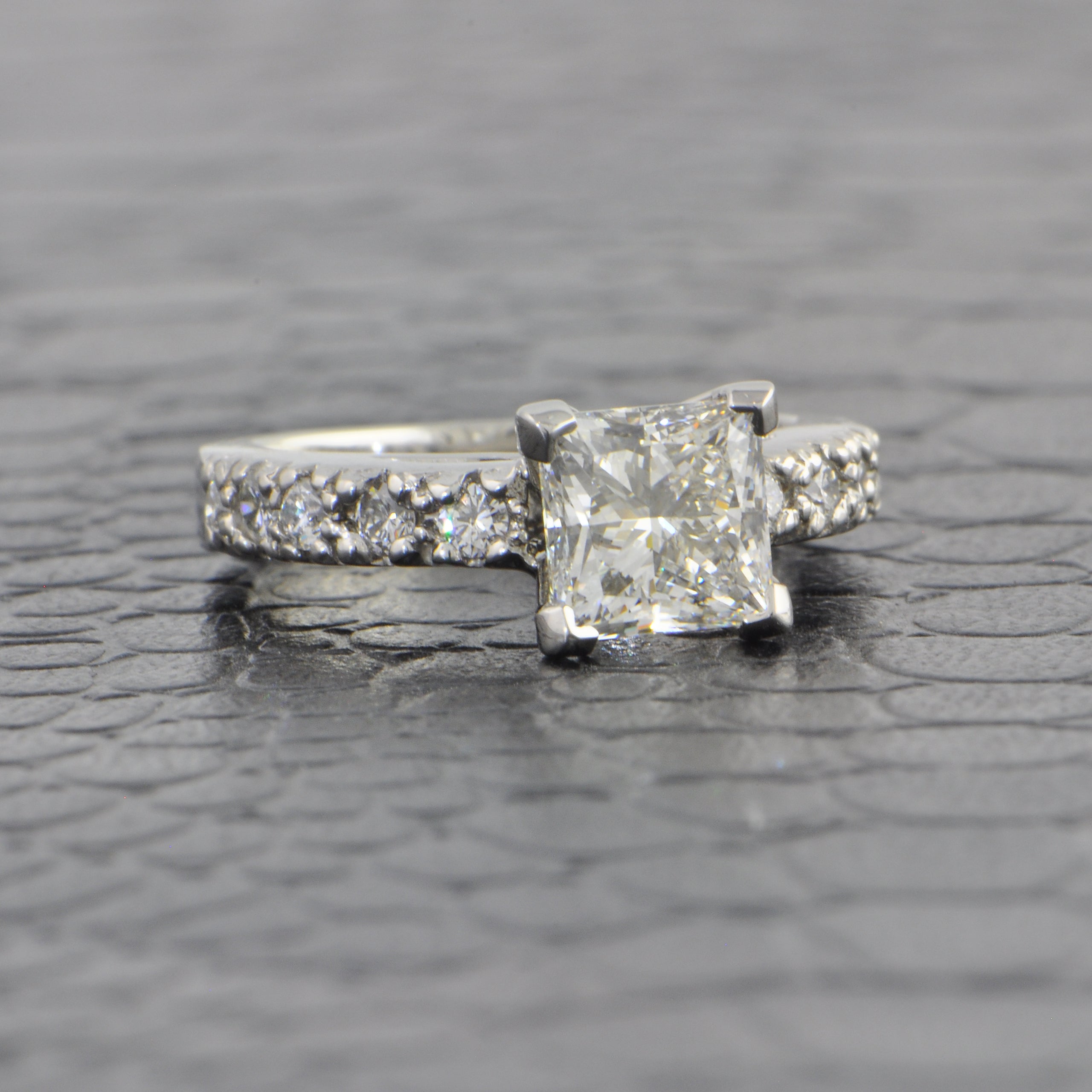 GIA 1.51 ct. G-SI1 Princess Cut Diamond Engagement Ring in Platinum