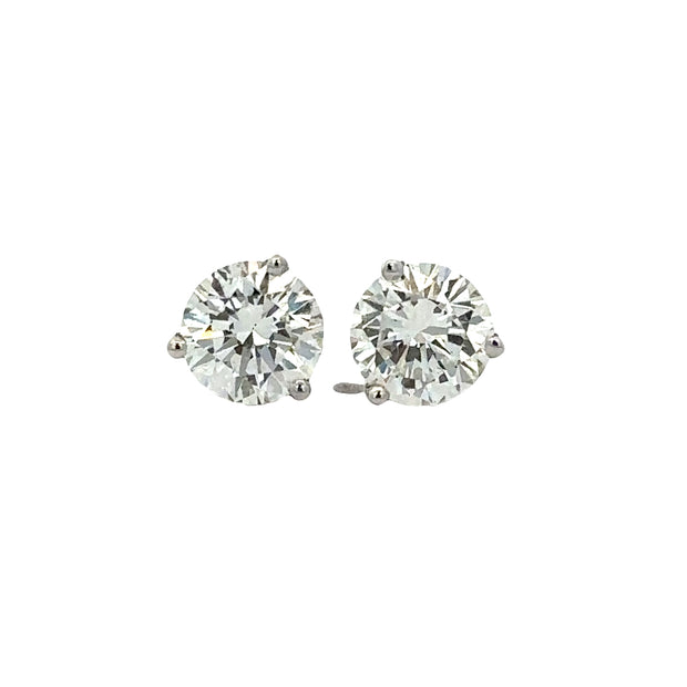2.06 CTW Diamond Stud Earrings in White Gold