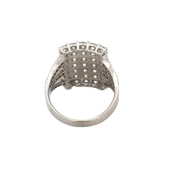 Statement Diamond Cluster Ring in White Gold