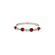 Ruby and Diamond Band in White Gold